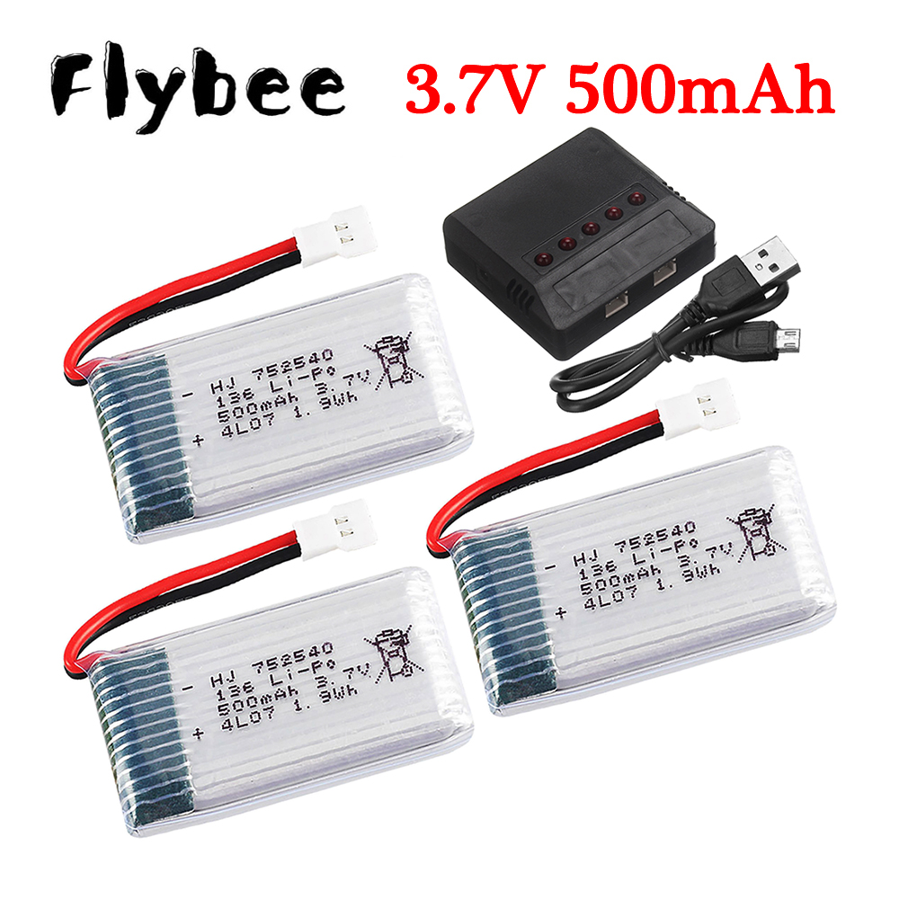 3.7V 500mAh 752540 Lipo Batter - Drone Charger recensie en prijs