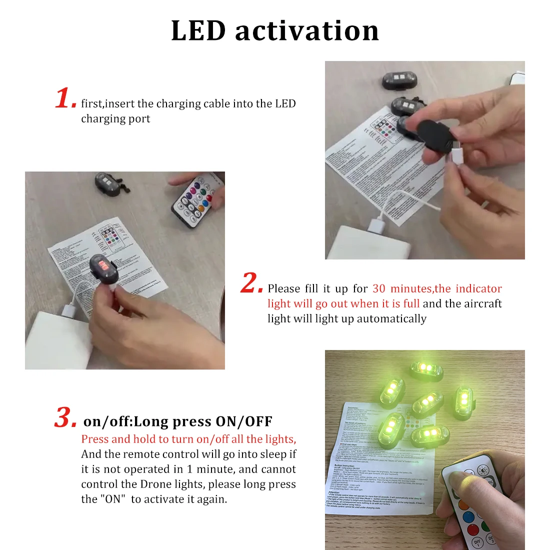 2/4/8Pcs Wireless Remote Contr - Drone Led Light recensie en prijs