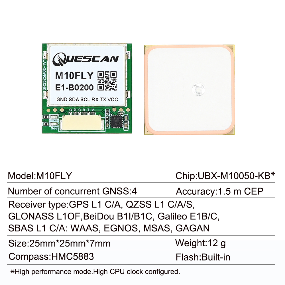Quescan 25mm*25mm M10FLY 10Hz  - Drone Gps Module recensie en prijs