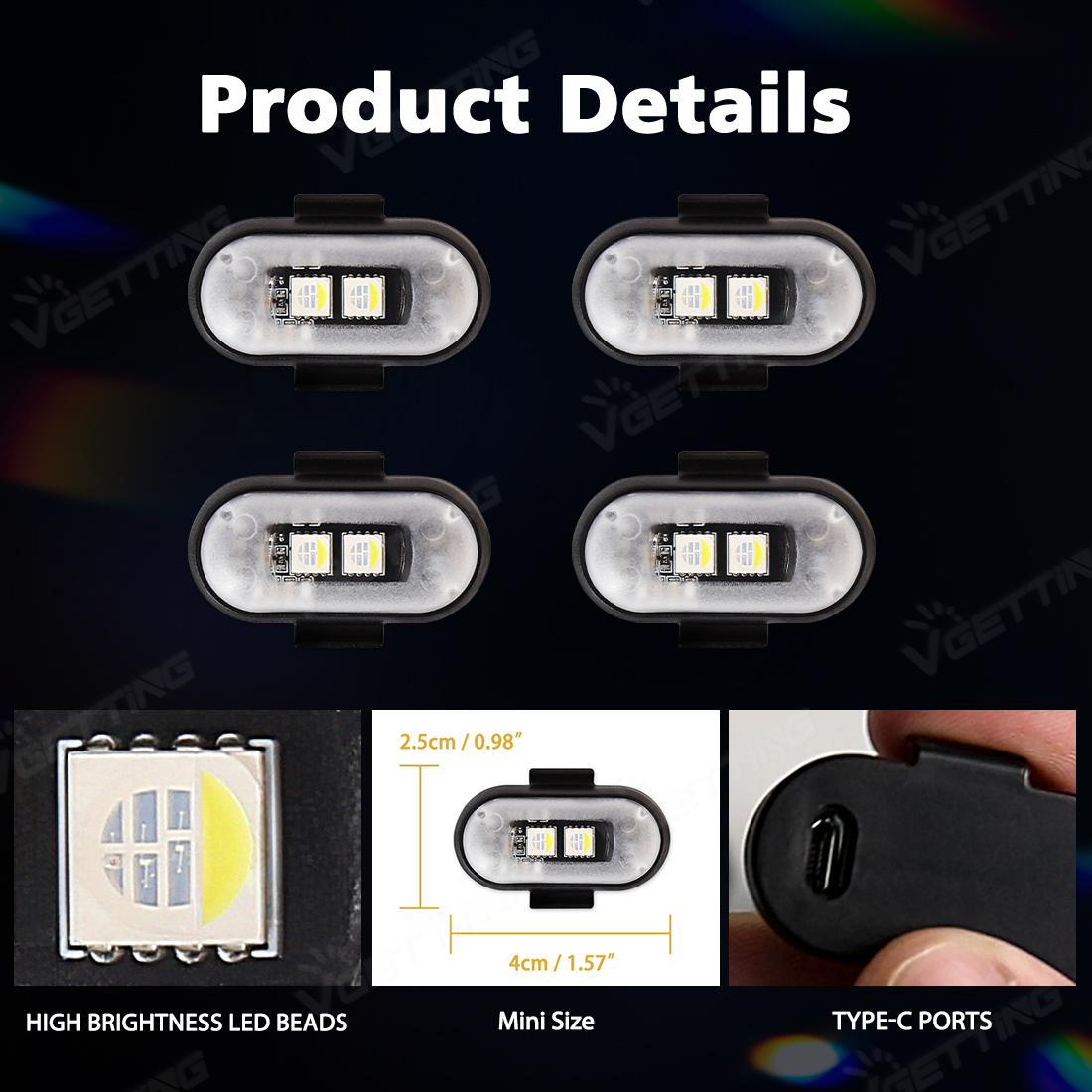 4Pcs Mini Drone Strobe Light 8 - Drone Led Light recensie en prijs