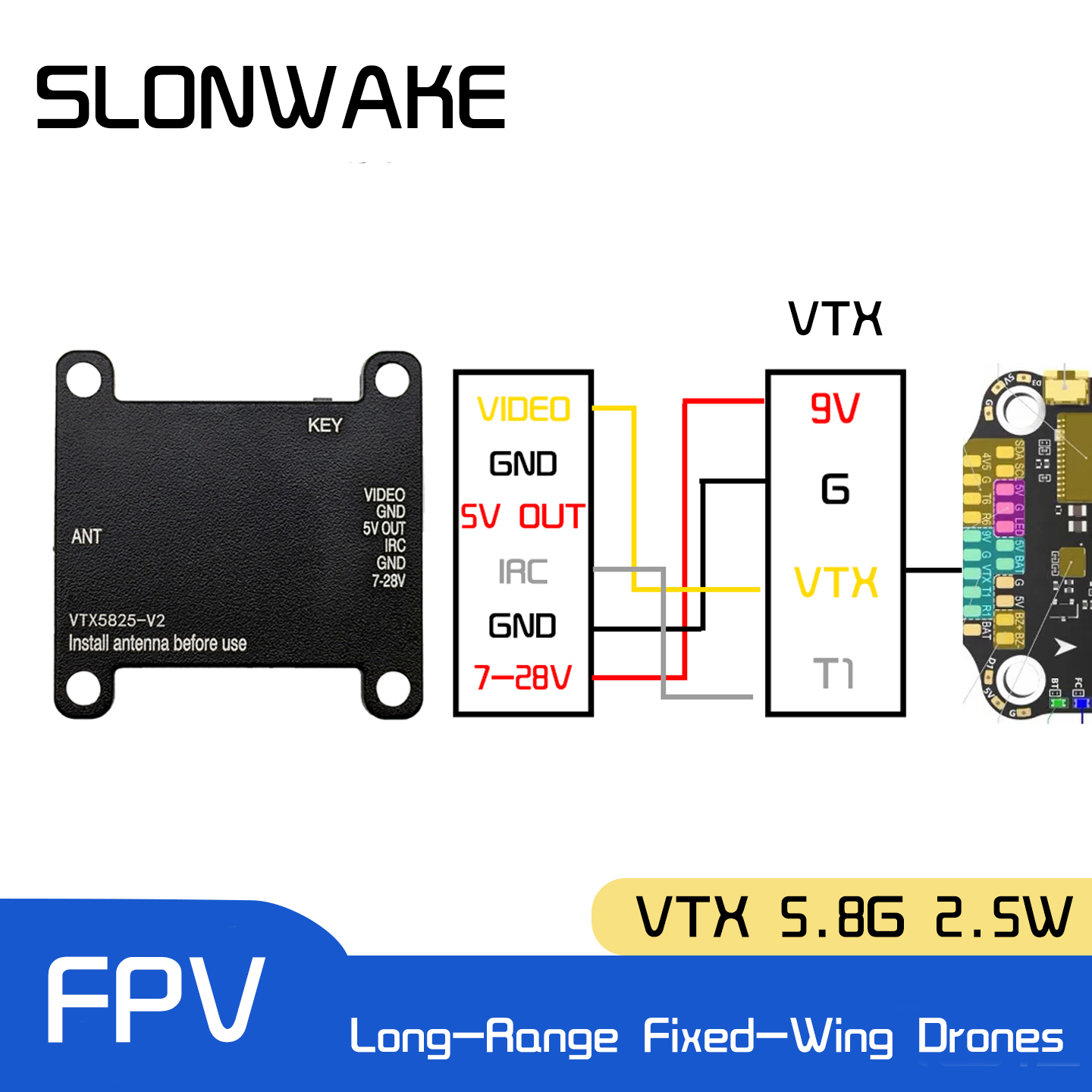 SLONWAKE 5.8G 48CH FPV Transmi - Drone Frame recensie en prijs