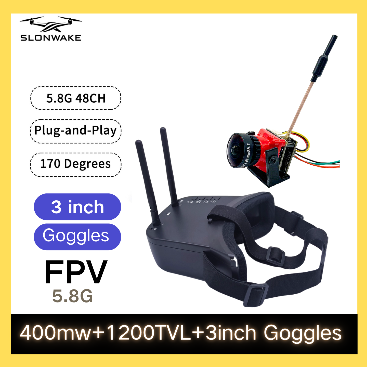 SLONWAKE 5.8G 48CH FPV 400mw V - Drone Frame recensie en prijs