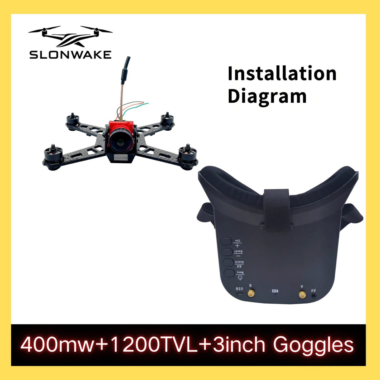 SLONWAKE 5.8G 48CH FPV 400mw V - Drone Frame recensie en prijs