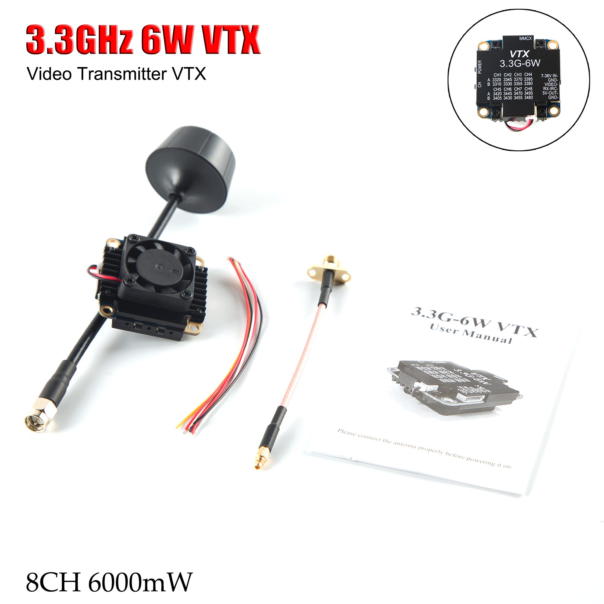 FPV Video Transmitter 3.3G 6W  - Drone Transmitter recensie en prijs
